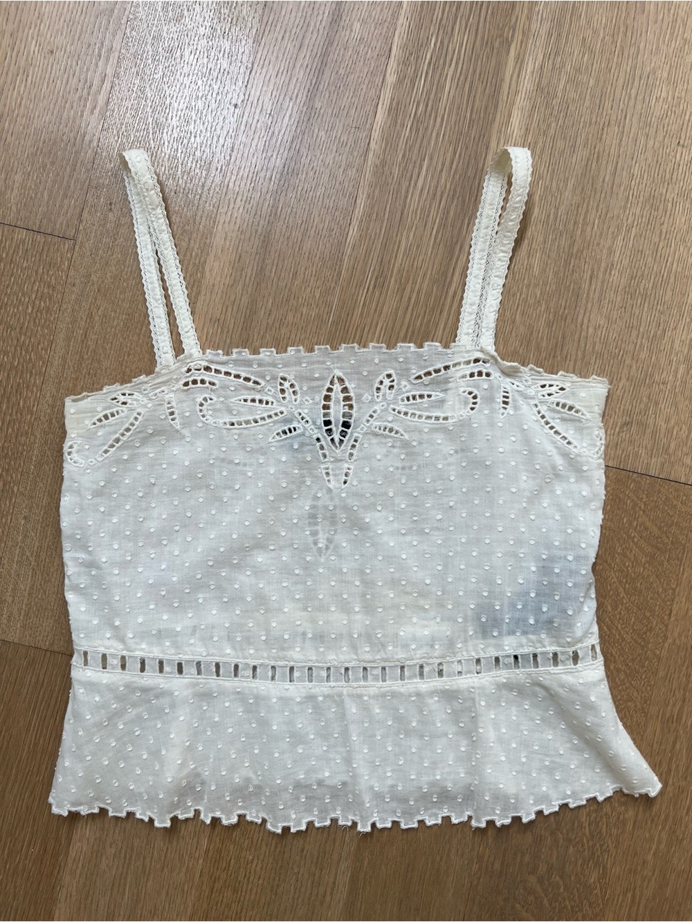 White Embroidered Camisole Top